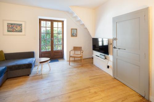 Living area and door to terrace